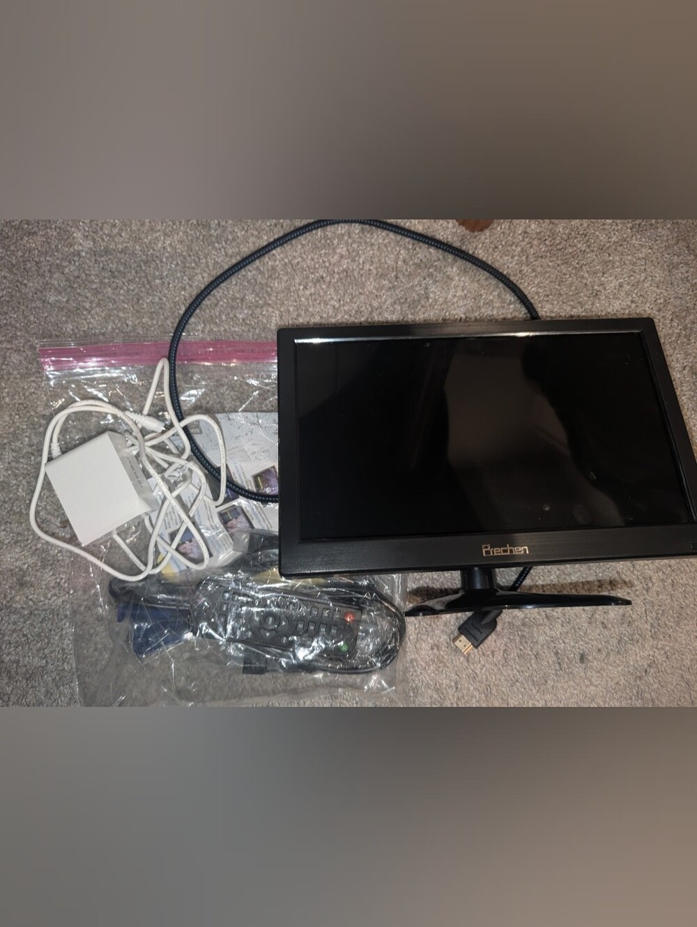12" Portable Black Monitor - Compact HDMI Display